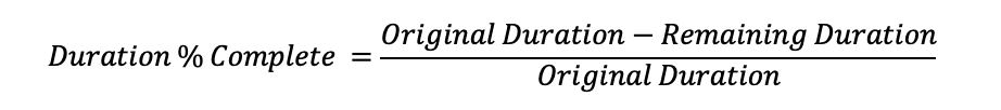 formula duration % complete
