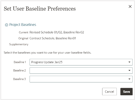 Set user baseline preferences